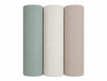Load image into Gallery viewer, Green, light sage, tan organic swaddle set