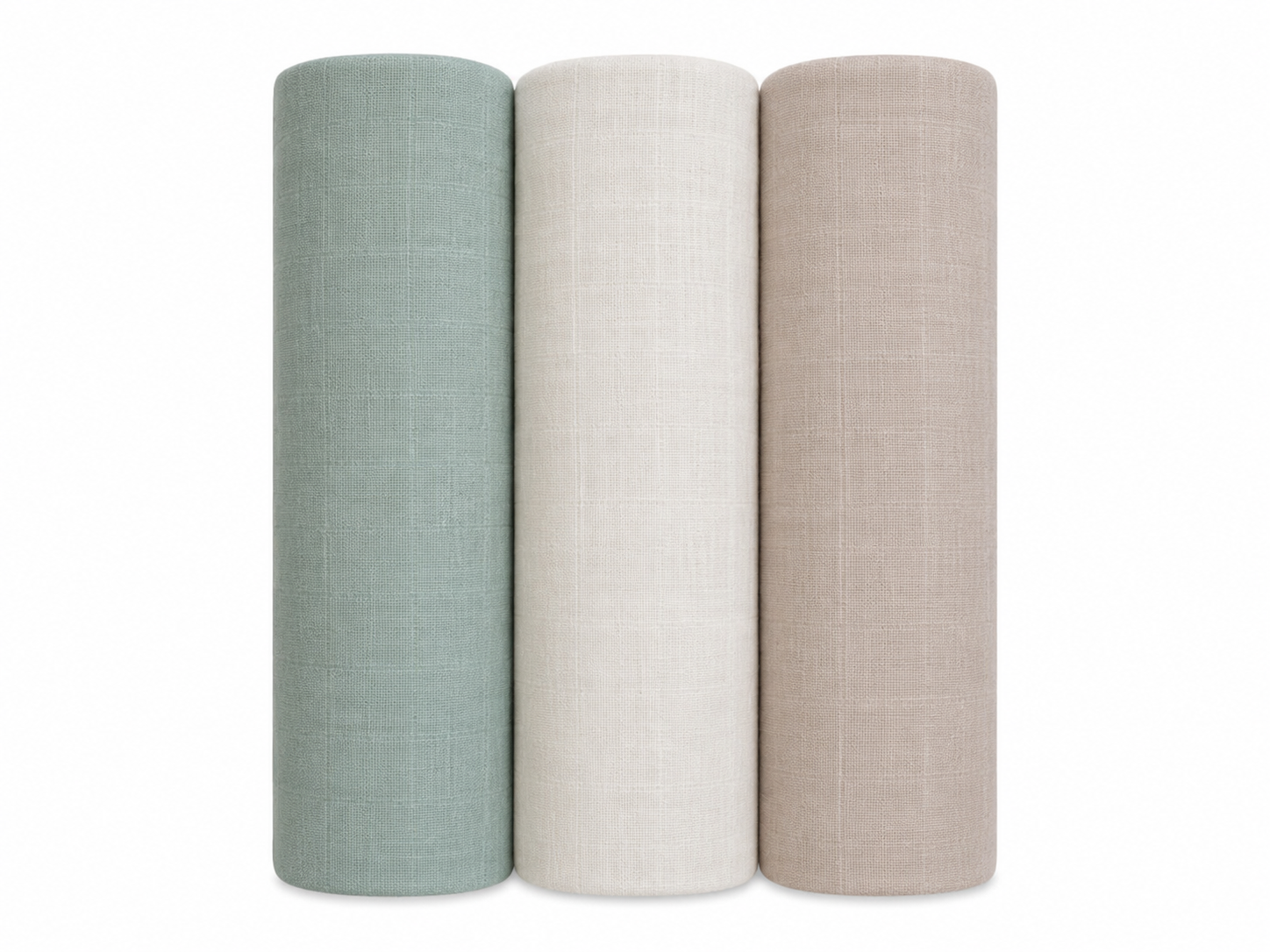 Green, light sage, tan organic swaddle set