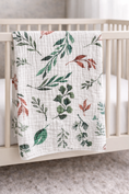 Load image into Gallery viewer, Organic Leaf Muslin Blanket - 8 Layers of Softness

