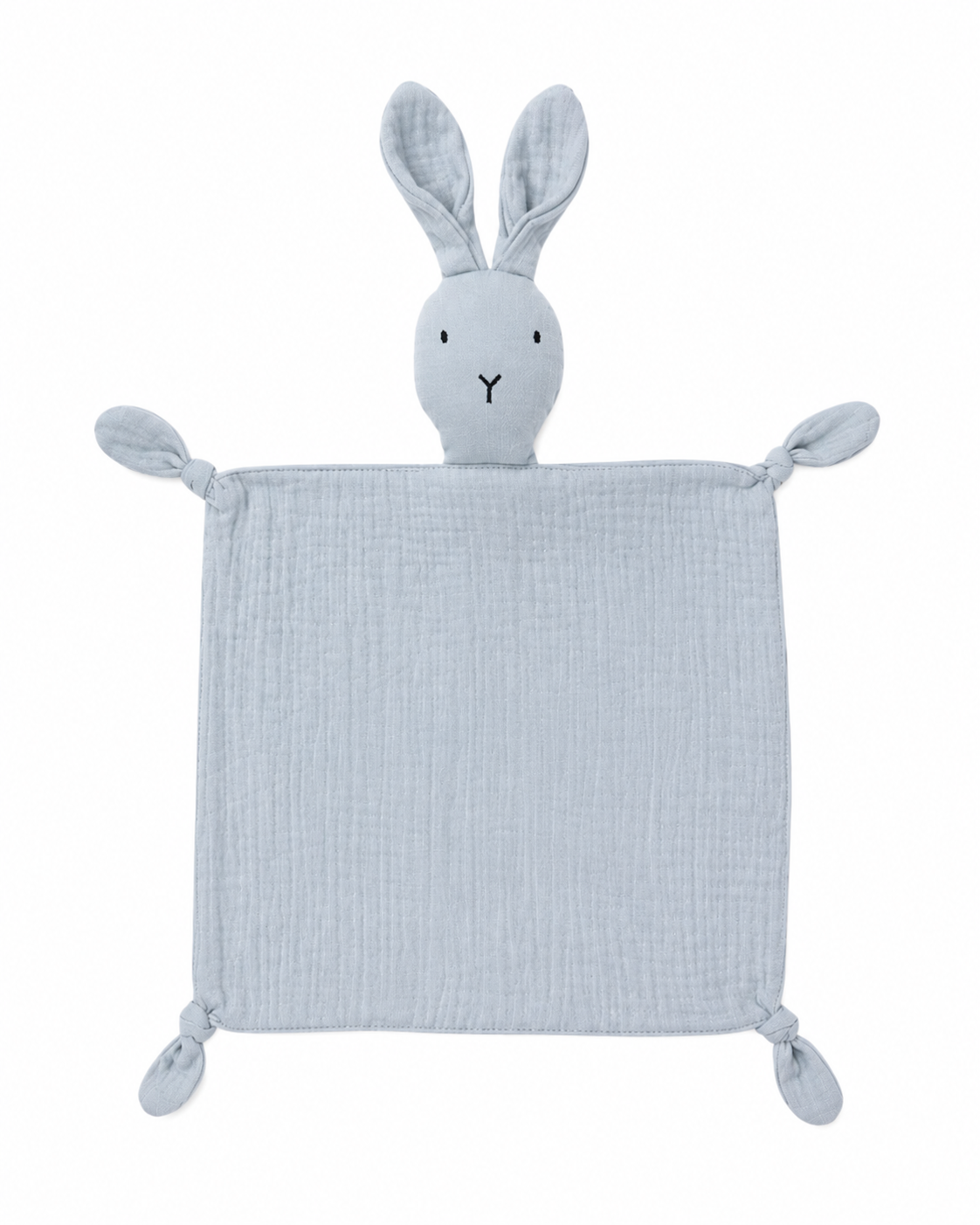Premium Organic Cotton Bunny Lovey Security Blanket in Light Gray